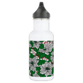 White poinsettia, kerstpatroon waterfles (Rechts)