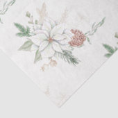 White Poinsettias and Pine Cones Tissue Paper Tissuepapier (Detail)