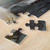 White Polar Beer Hunter op rock Legpuzzel (Zijkant)