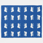 White Polar Beer Pattern Fleece Deken (Voorkant (Horizontaal))