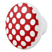 White Polka Dot Design - Drawer Knob Keramische Knop (Rechts)