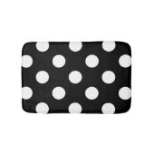 White Polka Dot on Black Pattern Badmat (Voorkant)