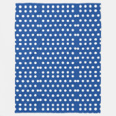 White Polka Dot on Blue Background Fleece Deken (Voorkant)