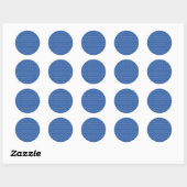 White Polka Dot on Blue Background Ronde Sticker (Vel)