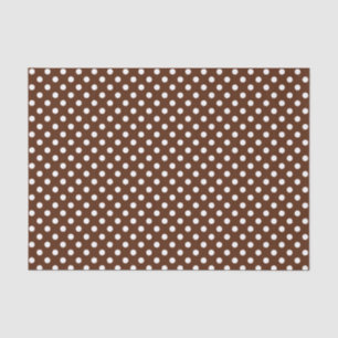 White Polka Dot on Brown Tissue Paper Tissuepapier
