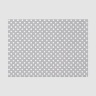 White Polka Dot on Grey Tissue Paper Tissuepapier