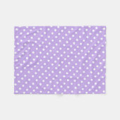 White Polka dot op Paars Fleece Deken (Voorkant (Horizontaal))