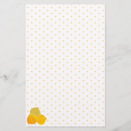 White Polka Dot Pattern Autumn verliest aangepaste Briefpapier (Achterkant)
