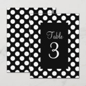 White Polka Dot Table Number Briefkaart (Voorkant / Achterkant)