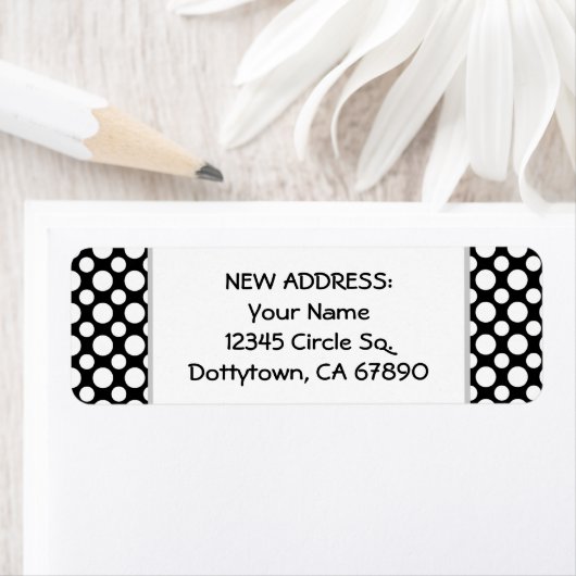 White Polka Dots Custom New Address Label (Insitu)