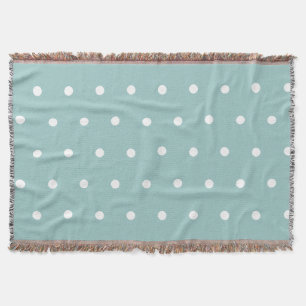 White Polka Dots Eggshell Blue Geometric Patronen Deken