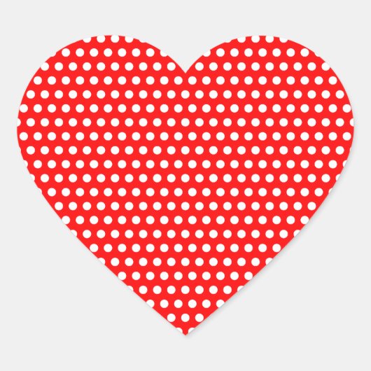White Polka Dots Hart Sticker (Voorkant)