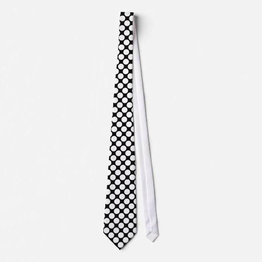 White Polka Dots  Necktie Stropdas (Voorkant)