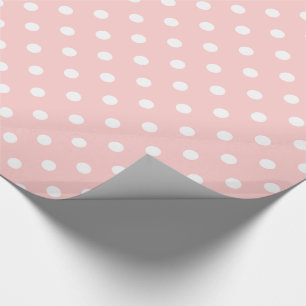 White Polka Dots on Baby roze Cadeaupapier