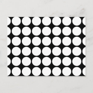 White Polka Dots on Black Briefkaart