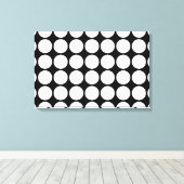 White Polka Dots on Black Canvas Afdruk (Insitu (Houten vloer))