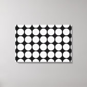 White Polka Dots on Black Canvas Afdruk (Voorkant)