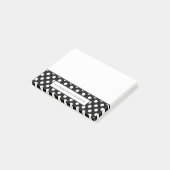 White Polka Dots on Black met naam Post-it® Notes (Schuin)