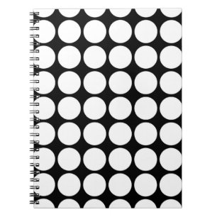 White Polka Dots on Black Notitieboek