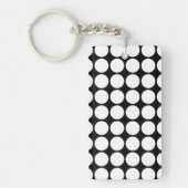 White Polka Dots on Black Sleutelhanger (Voorkant)