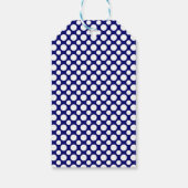 White Polka Dots on Blue Custom Hartelijk dank Lab Cadeaulabel (Achterkant)