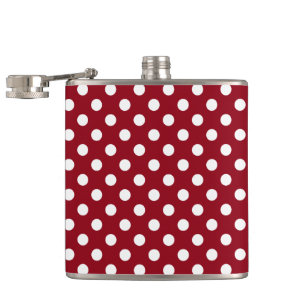 White Polka Dots on Crimson Red Heupfles