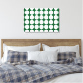 White Polka Dots on Green Canvas Afdruk (Insitu (Slaapkamer))
