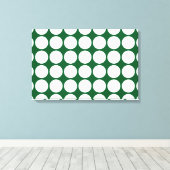 White Polka Dots on Green Canvas Afdruk (Insitu (Houten vloer))
