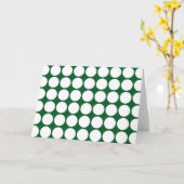 White Polka Dots on Green Kaart (Gele Bloem)