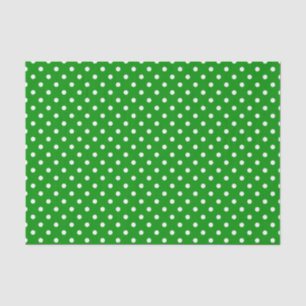 White Polka Dots on Green Tissuepapier