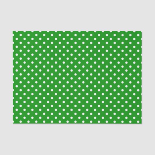 White Polka Dots on Green Tissuepapier (Voorkant)
