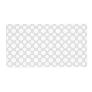 White Polka Dots on Light Grey Shipping Label