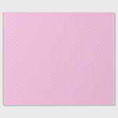 White Polka Dots on Pink Cadeaupapier (Vlak)