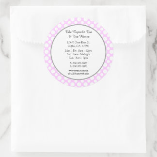 White Polka Dots on Pink Small Business Custom Ronde Sticker