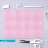 White Polka Dots on Pink Tissuepapier (Craft)
