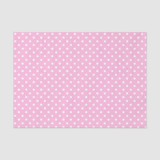 White Polka Dots on Pink Tissuepapier (Voorkant)