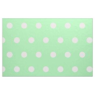 White Polka Dots on Spring Green Stof
