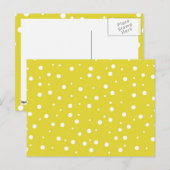 White Polka Dots on Yellow Briefkaart (Voorkant / Achterkant)
