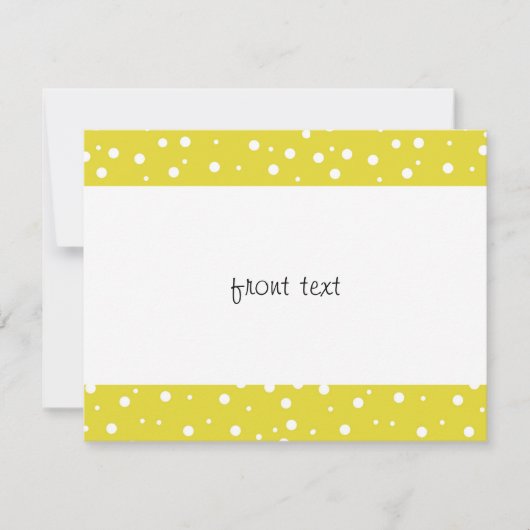White Polka Dots on Yellow Kaart (Voorkant)