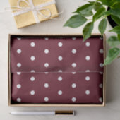 White Polka Dots Pattern on Autumn Burgundy Tissuepapier (Geschenk)