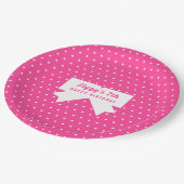 White Polka Dots Pink Paper Bord (Gekanteld)