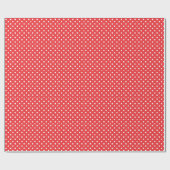 White Polka Dots Red Achtergrond Cadeaupapier (Vlak)
