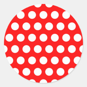 White Polka Dots Ronde Sticker