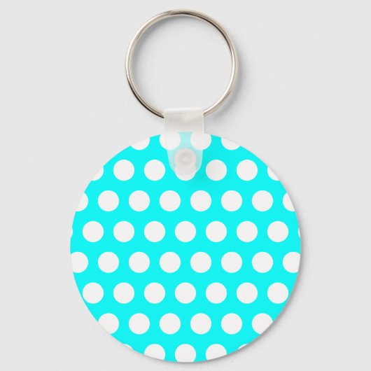 White Polka Dots Sleutelhanger (Voorkant)