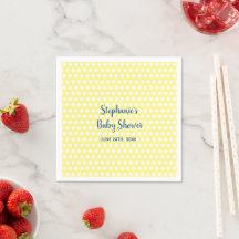 White Polka Dots Yellow Blue Boy Baby shower