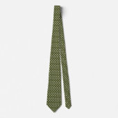 White Polkadots Army Green Stropdas Cheap & Elegan (Voorkant)
