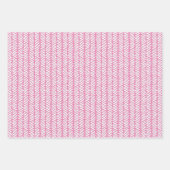 White Polkadots Chevron Stripes Baby Roze Inpakpapier Vel (Voorkant 3)