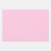 White Polkadots Chevron Stripes Baby Roze Inpakpapier Vel (Voorkant)