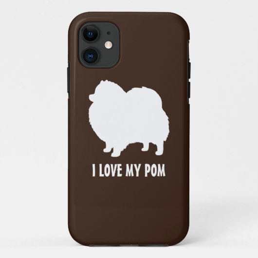 White Pommeren Silhouette - Ik hou van mijn pom Case-Mate iPhone Case (Achterkant)
