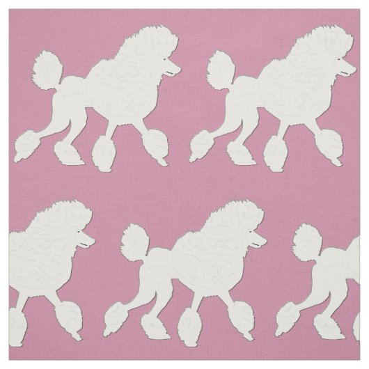 White Poodle Art Stof (Swatch)